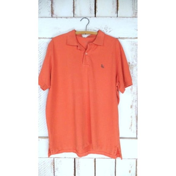 90s Eddie Bauer peach cotton polo shirt - Picture 2 of 6